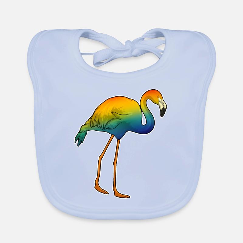 Flamingo Regenbogen Baby Bio-Lätzchen