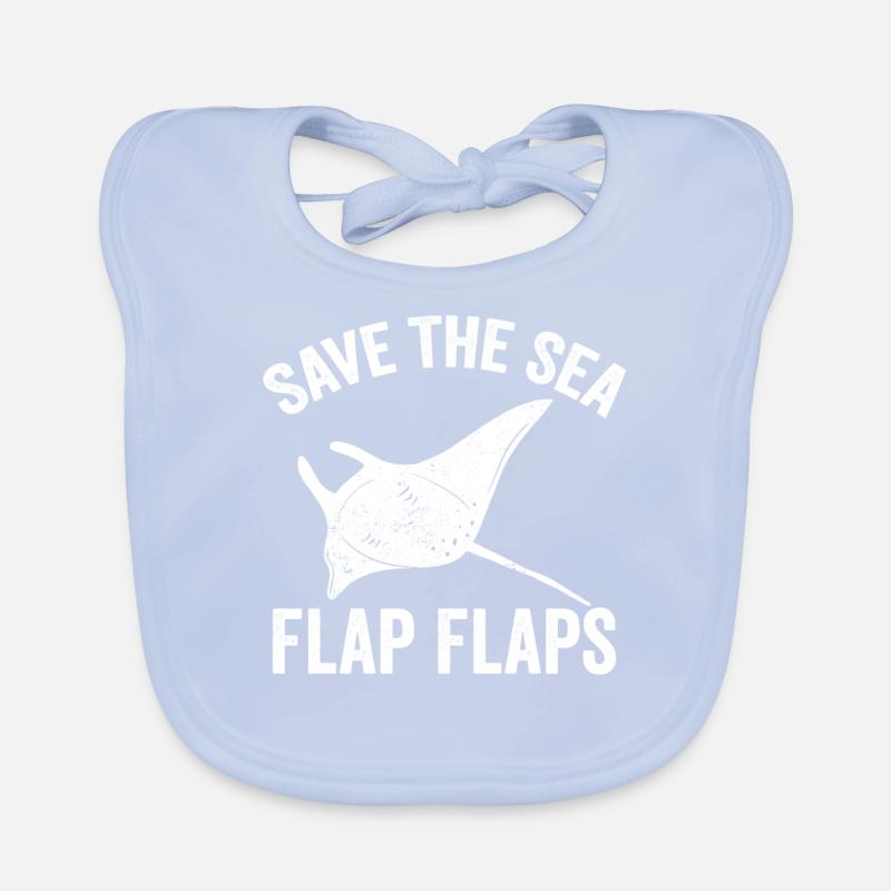 Funny Manta Rays Stingrays Save the Sea Organic Baby Bibs