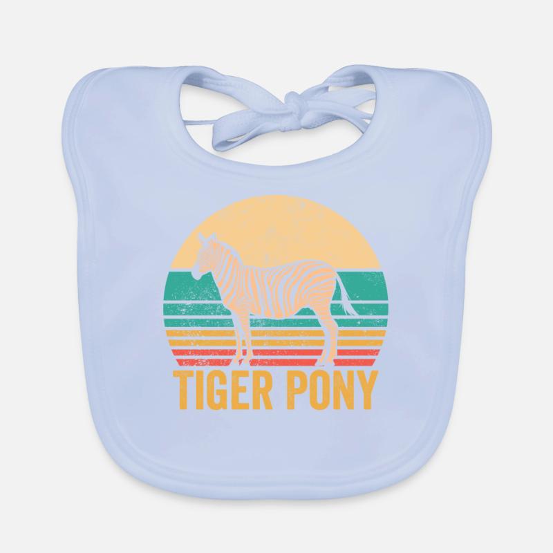 Funny Zebra Tiger Pony Retro Organic Baby Bibs