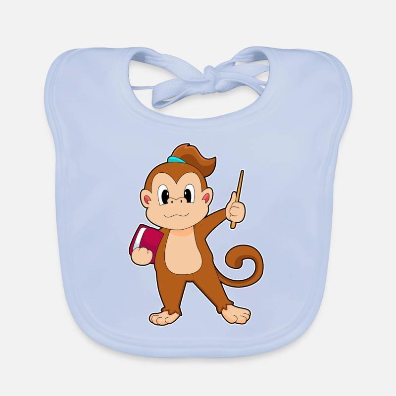 Affe Lehrer Buch Pointer Baby Bio-Lätzchen