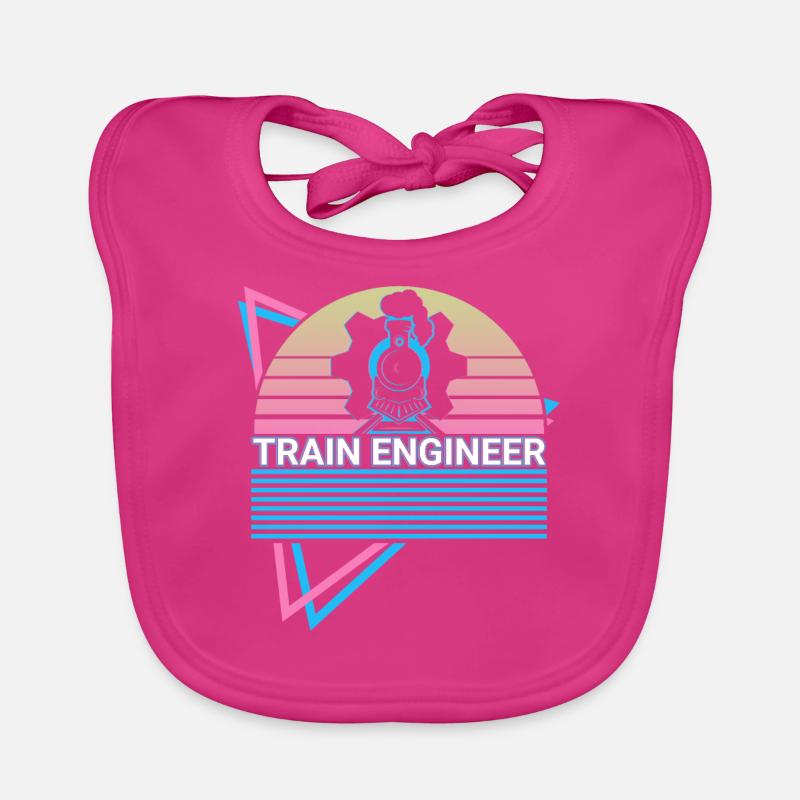 Train driver train technology retro Organic Baby Bibs