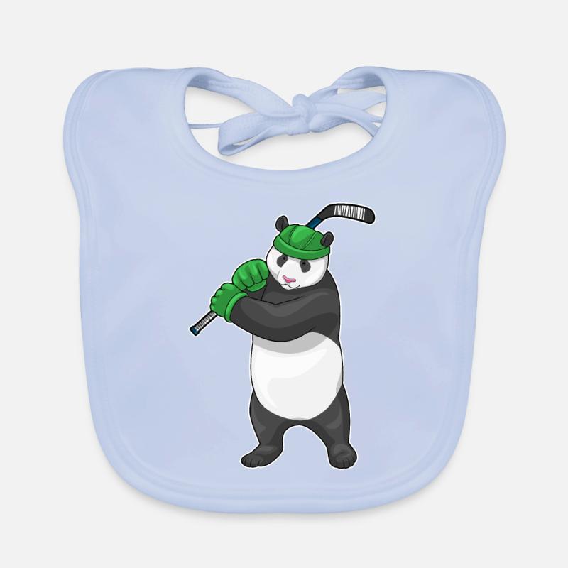 Panda Eishockey Eishockeyschläger Baby Bio-Lätzchen
