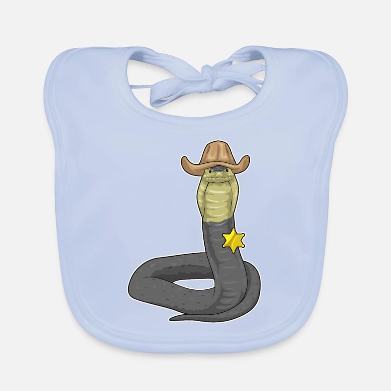 Snake Sheriff Cowboy Hat Organic Baby Bibs