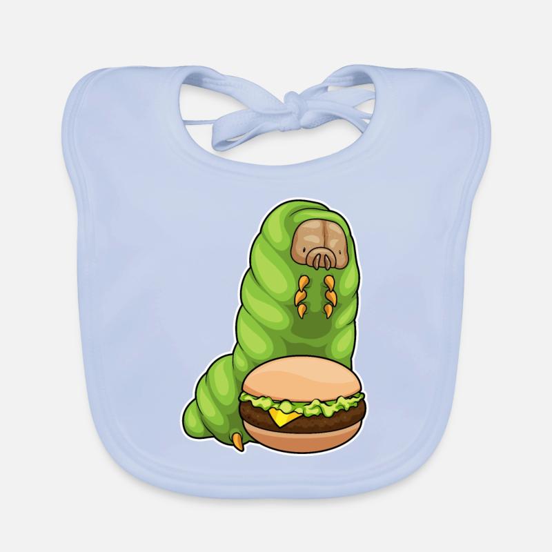 Caterpillar Cheeseburger Organic Baby Bibs