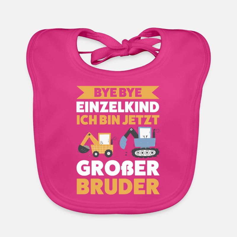 Großer Bruder Bagger Geschwister Geschenk Baby Bio-Lätzchen