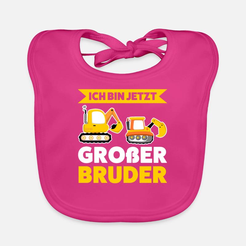 Großer Bruder Bagger Grosser Bruder Geschenk Baby Bio-Lätzchen