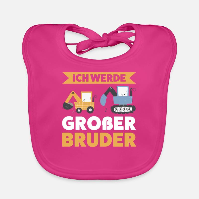 Großer Bruder Bagger Grosser Bruder Geschenk Baby Bio-Lätzchen