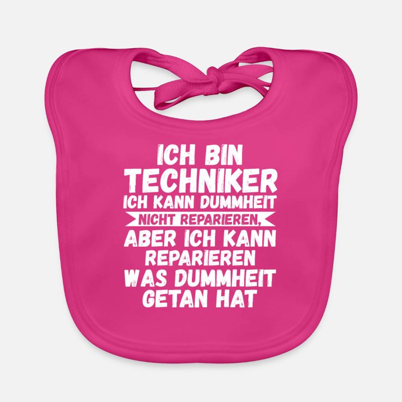 Techniker Beruf Technik Geschenk - Baby Bio-Lätzchen - Fuchsia