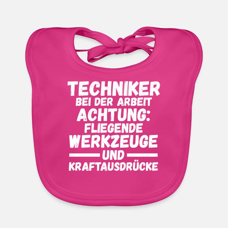 Techniker Beruf Ingenieur Geschenk - Baby Bio-Lätzchen - Fuchsia