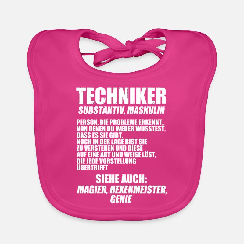 Techniker Beruf Technik Geschenk - Baby Bio-Lätzchen - Fuchsia