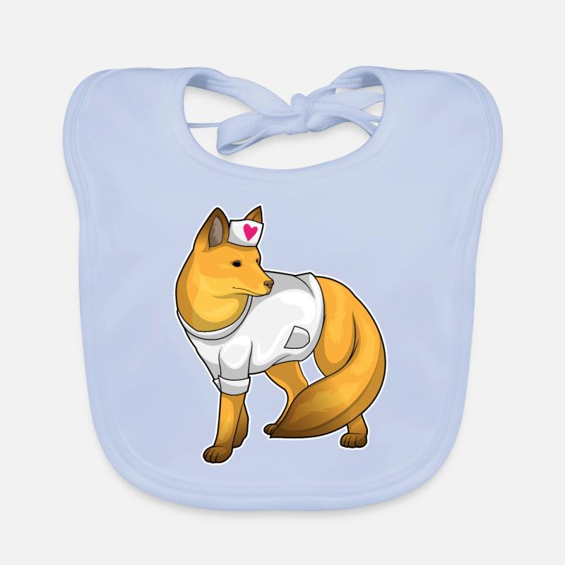 Fuchs Krankenschwester Herz Baby Bio-Lätzchen