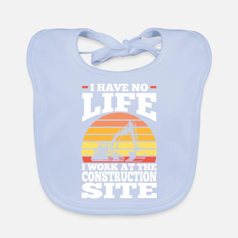 Baustelle Bauherr Geschenk Baby Bio-Lätzchen
