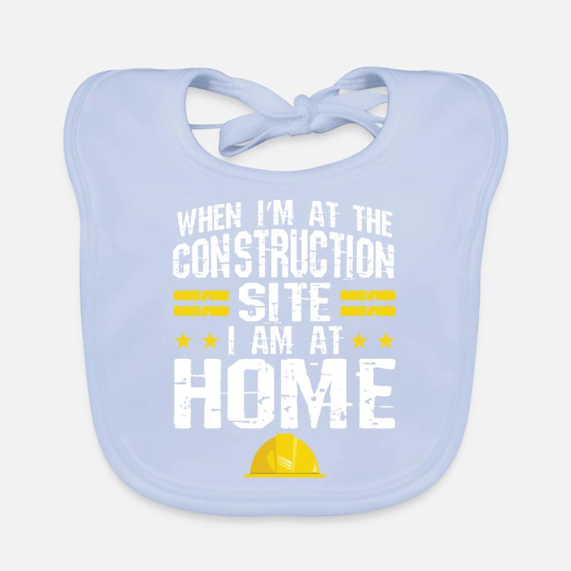 Baustelle Bauherr Geschenk Baby Bio-Lätzchen