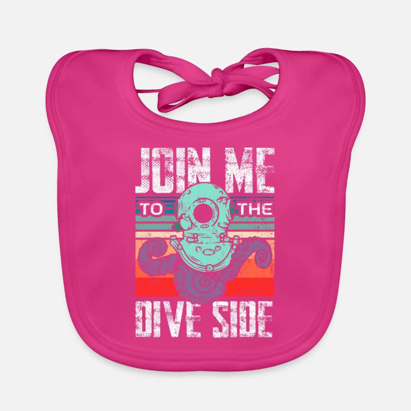 Rejoignez le côté plongée - Bavoir bio Bébé - fuchsia