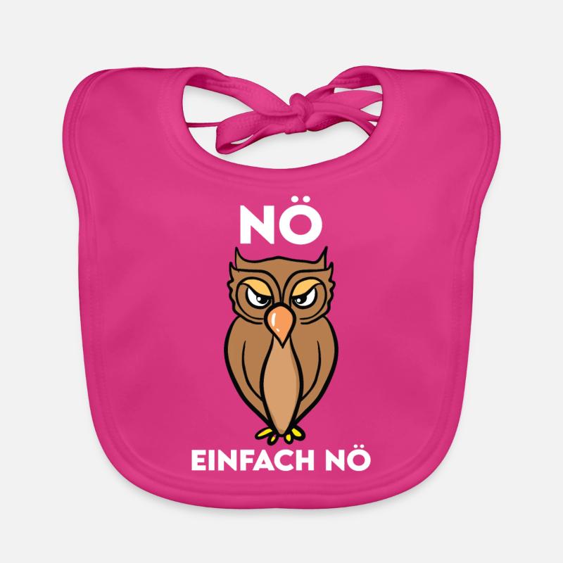 Eule Vogel Eulen Geschenk - Baby Bio-Lätzchen - Fuchsia