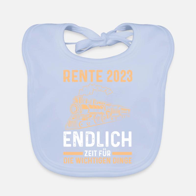 Eisenbahn Rente 2023 Modellbauer Geschenk Baby Bio-Lätzchen