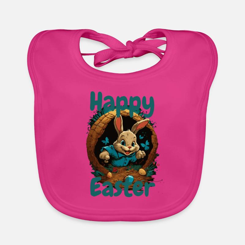 happy Easter Easter in the Easter basket Easter Organic Baby Bibs