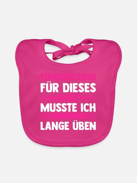 Führerschein Prüfung Fahrprüfung Geschenk - Baby Bio-Lätzchen - Fuchsia