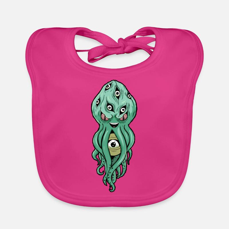 Cryptidcore Esthétique Octopus Weirdcore Globes oculaires Bavoir bio Bébé