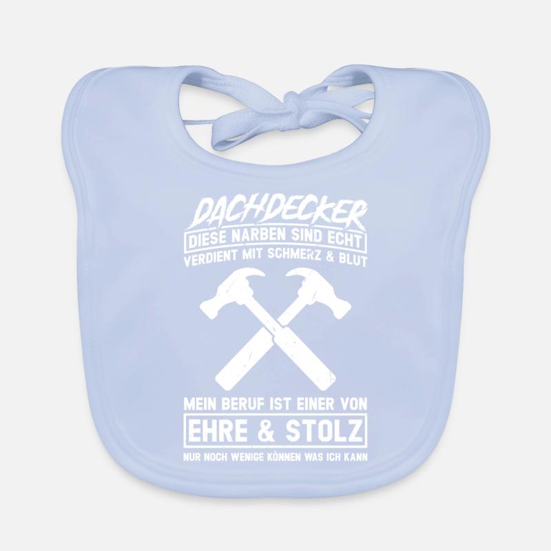 Dachdecker Beruf Dachdecken Geschenk Baby Bio-Lätzchen