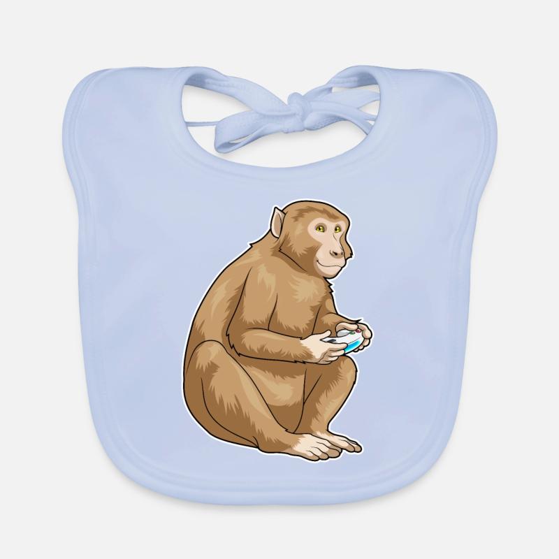 Affe Gamer Controller Baby Bio-Lätzchen