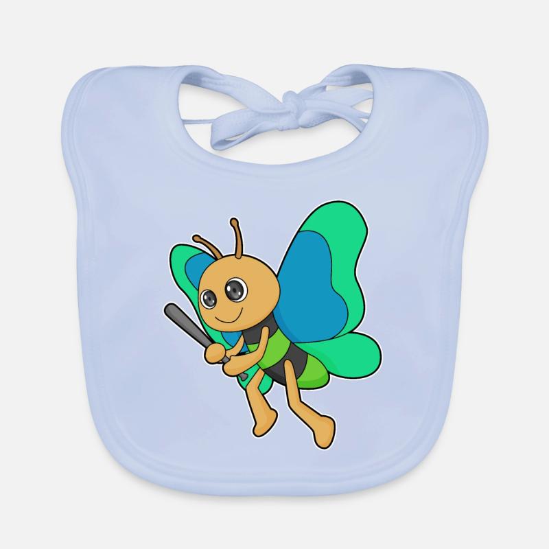 Batte de baseball Butterfly Bavoir bio Bébé