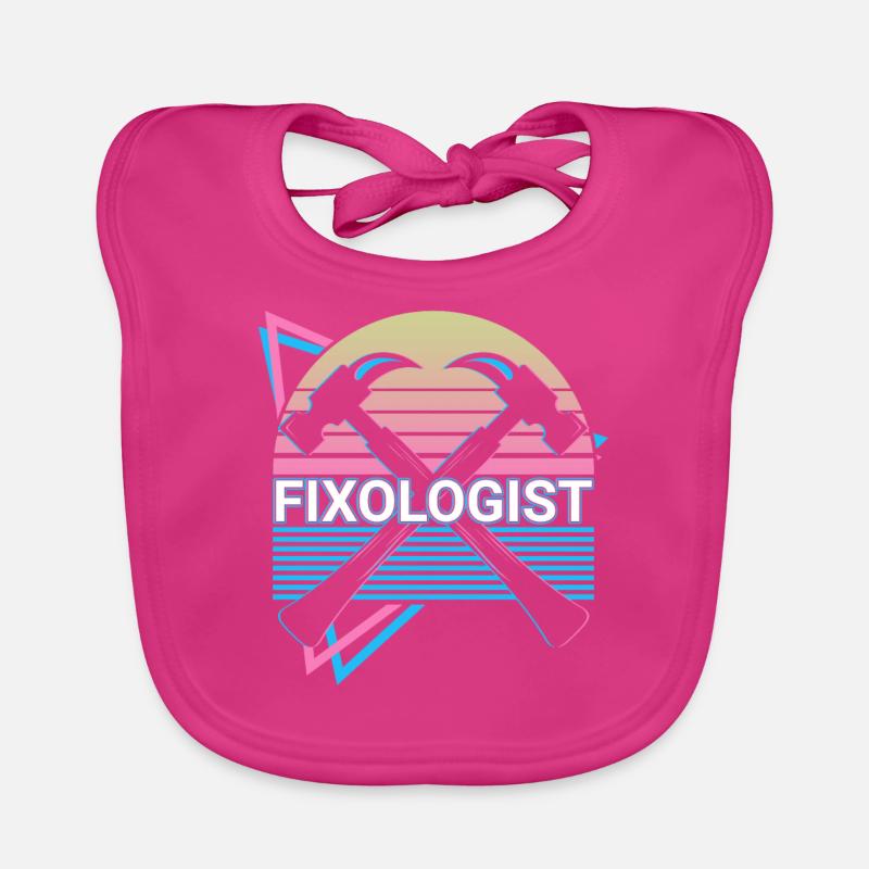 Funny Carpenter Retro Carpentry Organic Baby Bibs