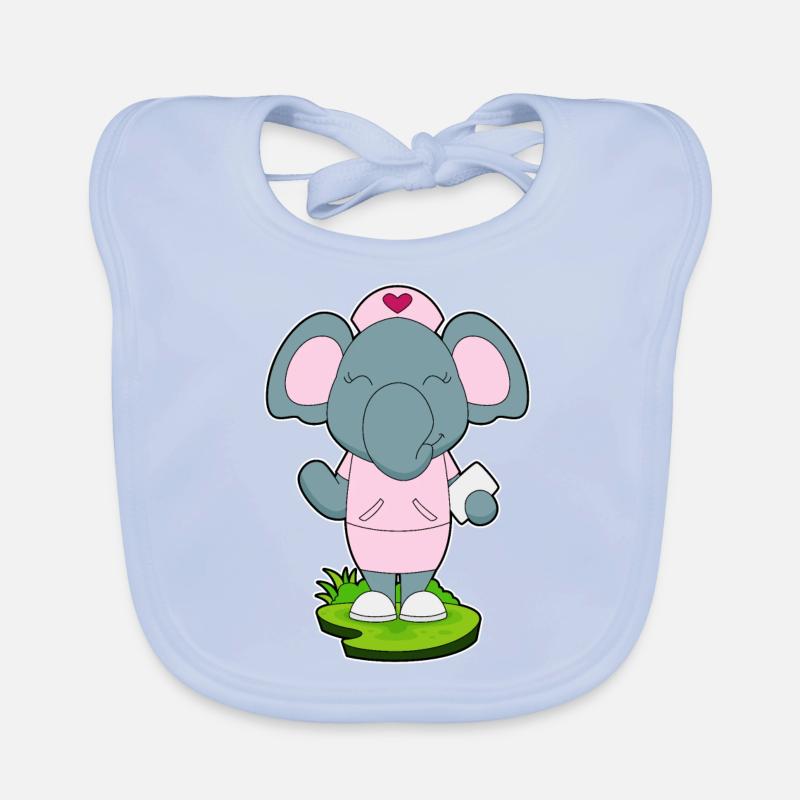 Elephant Nurse Sticky Notes Organic Baby Bibs