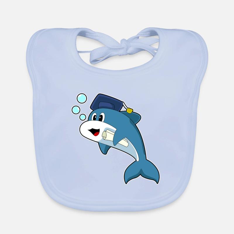 Dolphin Student Diploma Organic Baby Bibs