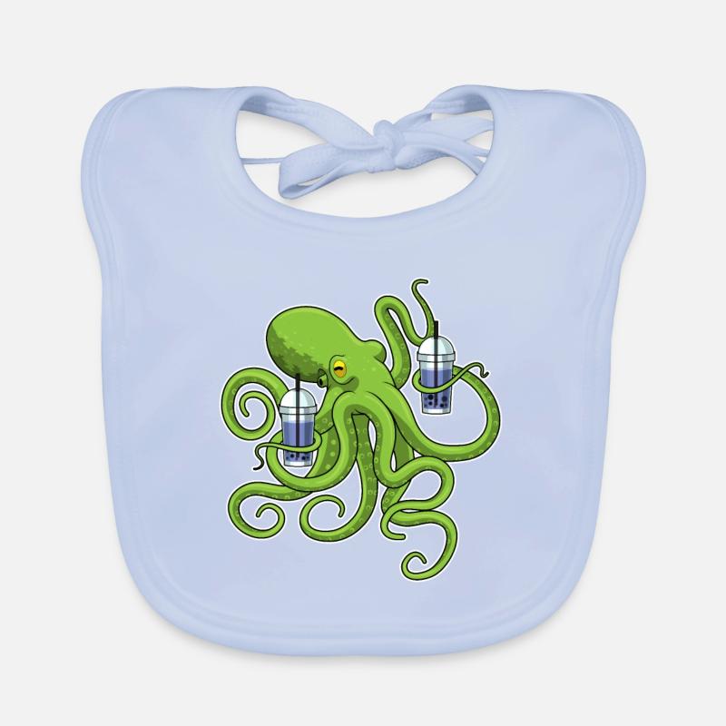 Octopus Bubble tea Bavoir bio Bébé