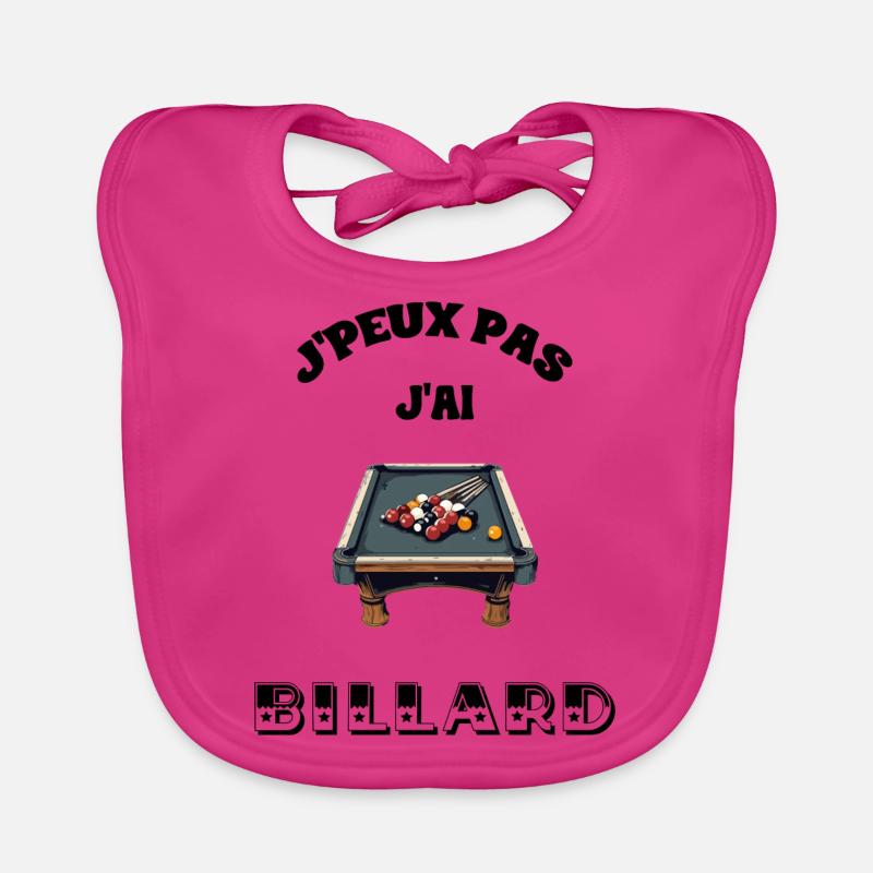 Je peux pas, j'ai billard Bavoir bio Bébé