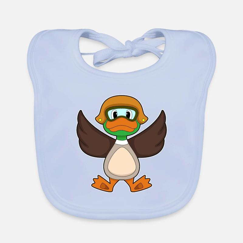 Duck Fly Helmet Organic Baby Bibs