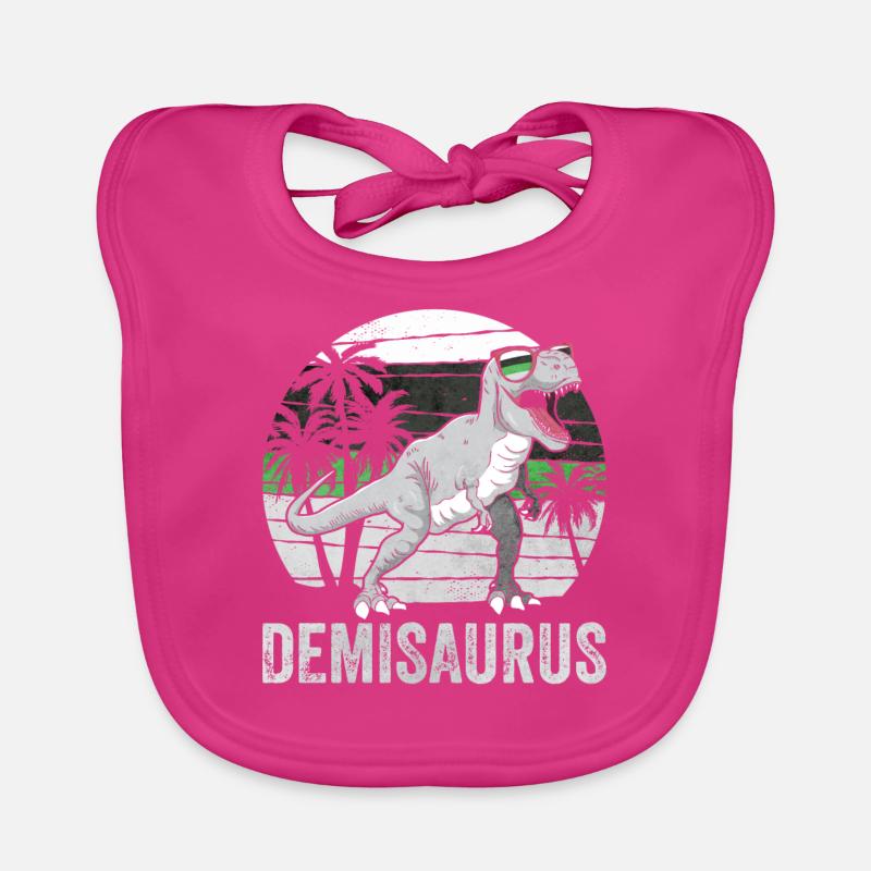 Demiromantic Pride Flag Dinosaur Trex LGBT Organic Baby Bibs