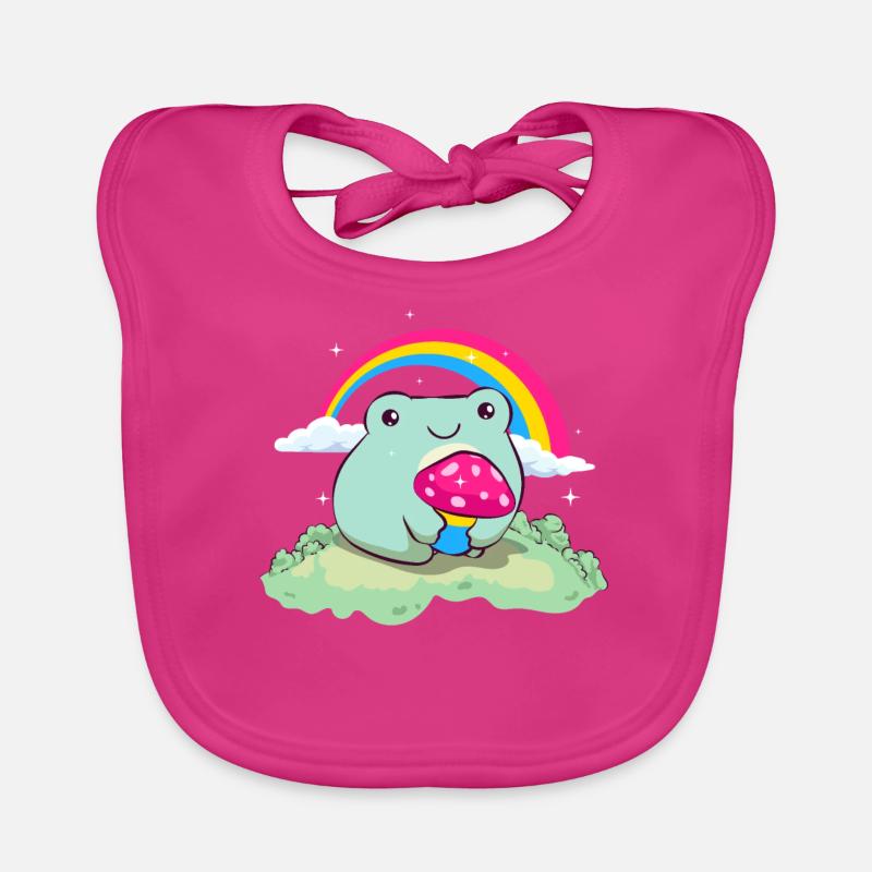 Pansexual Pride Pan Flag Mignon Grenouille Champignon Subtil Bavoir bio Bébé