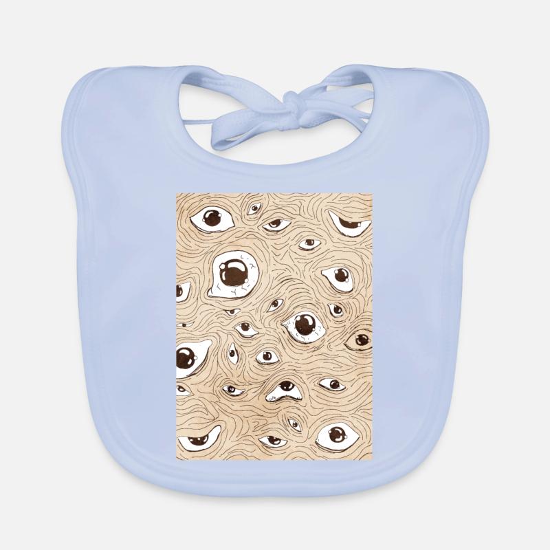 Weirdcore Aesthetic Eyes Pattern Organic Baby Bibs