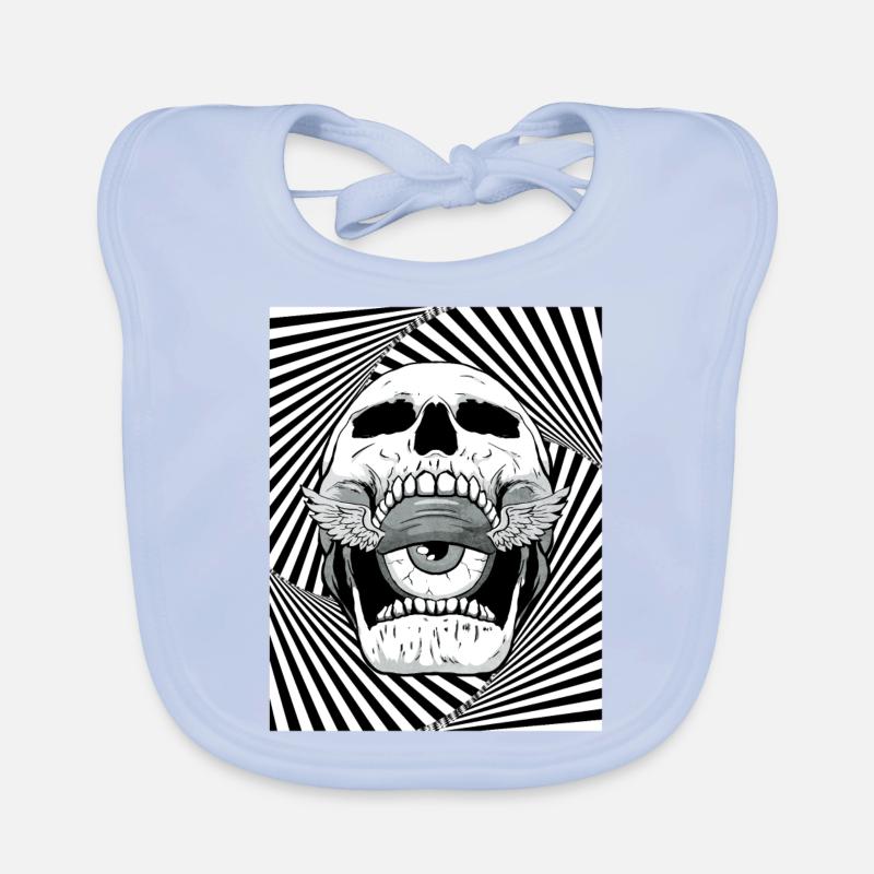 Ailes de globe oculaire de crâne esthétique bizarre Bavoir bio Bébé