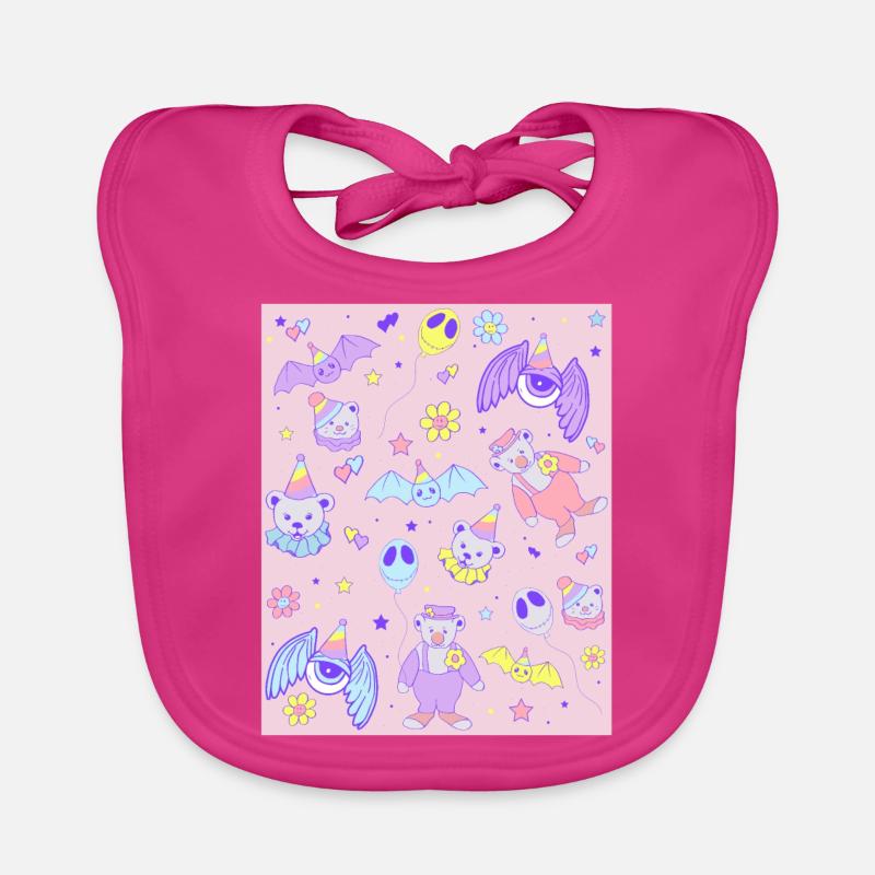 Esthétique bizarre Pastel Goth Clowncore Kidcore Bavoir bio Bébé