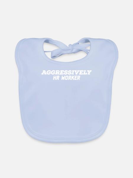 Travailleur RH agressif - Bavoir bio Bébé - bleu ciel - Devant