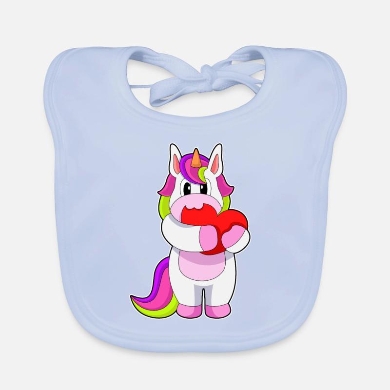 Einhorn Herz Baby Bio-Lätzchen