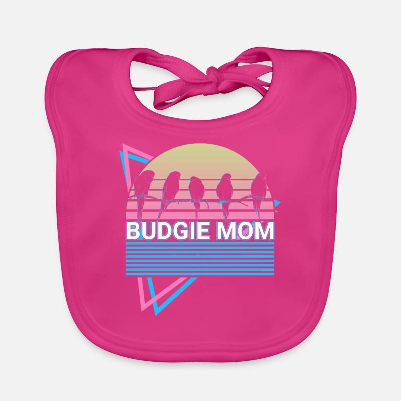 Budgie Mom Parakeet Retro Organic Baby Bibs