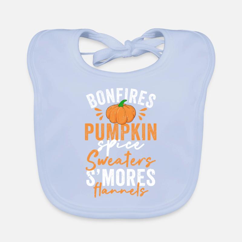 Feu de camp Citrouille Spice Pull S’mores Flanelle Bavoir bio Bébé