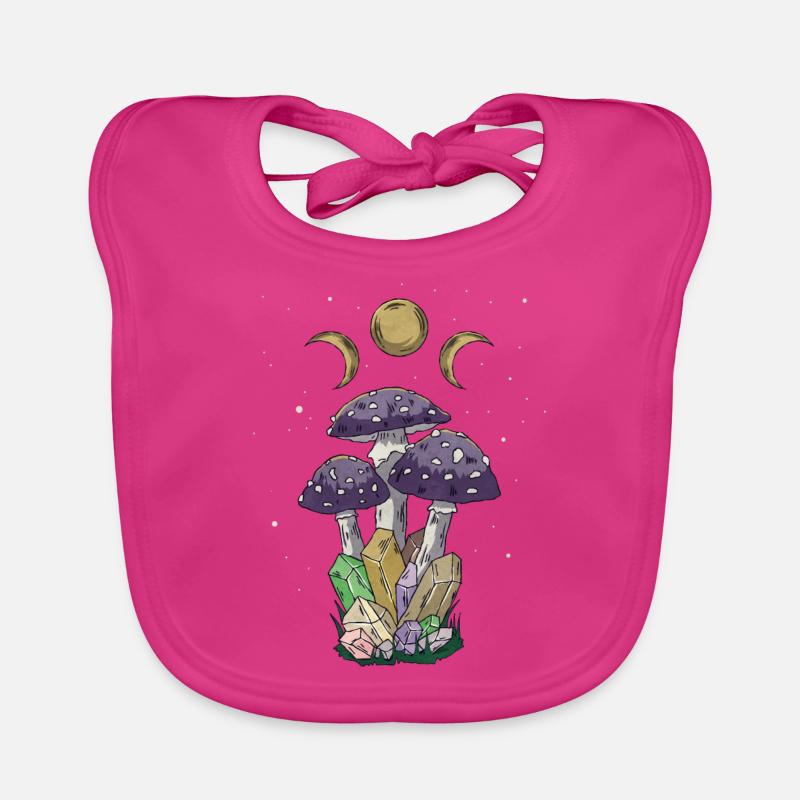 Cottagecore Esthétique Champignon Sorcière Hippie Bavoir bio Bébé