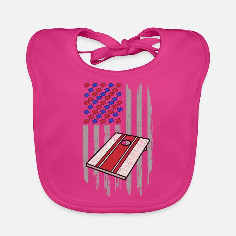 Corn hole patriotic Organic Baby Bibs