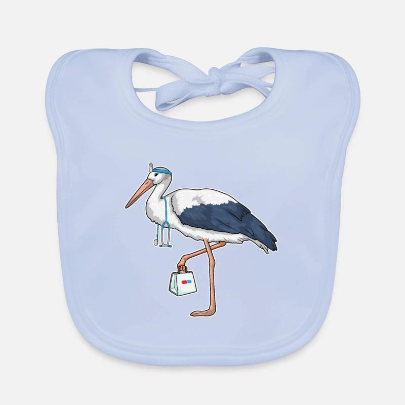 Storch Arzt Stethoskop Baby Bio-Lätzchen