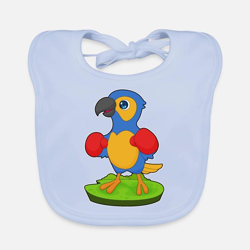 Parrot Boxer Boxing Gloves Organic Baby Bibs