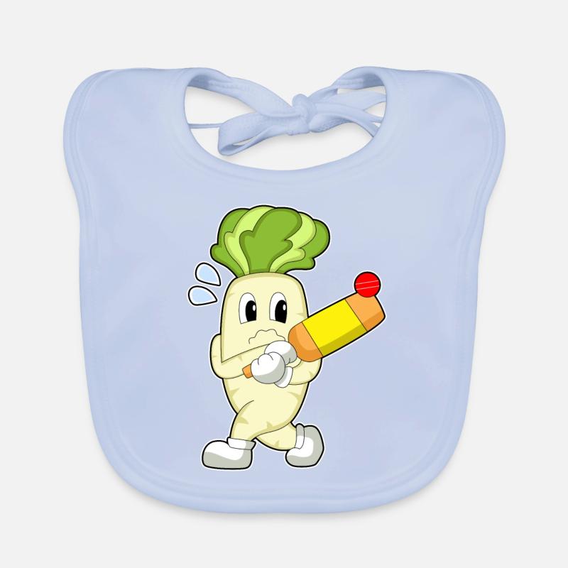 Radieschen Cricket Cricketschläger Baby Bio-Lätzchen