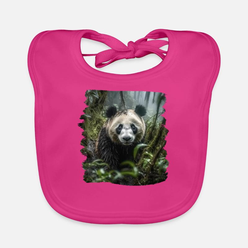 Pandas réaliste Panda Panda géant Bavoir bio Bébé