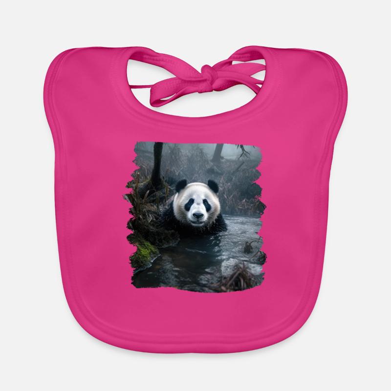 Pandas réaliste Panda Panda géant Bavoir bio Bébé