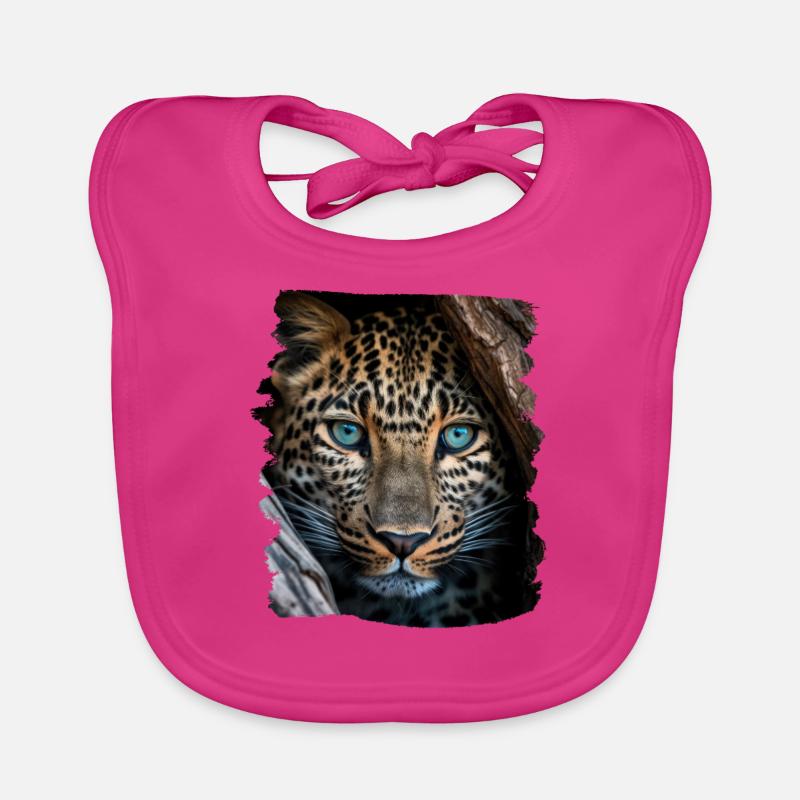 Leoparden Leoparde réaliste Leopard Bavoir bio Bébé