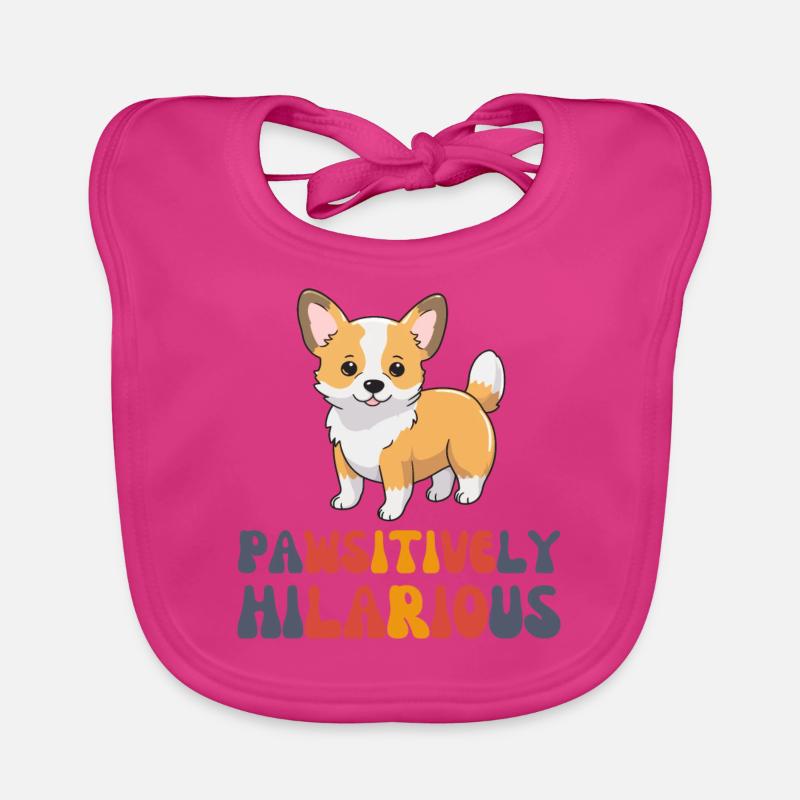 Pawsitively Hilarious Corgi Organic Baby Bibs